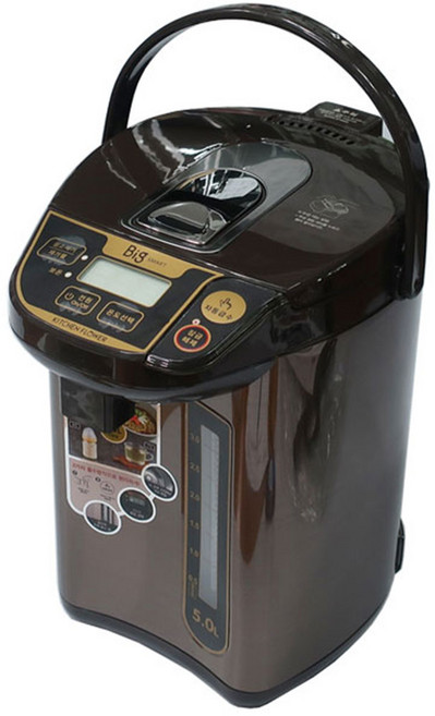 키친플라워 전기 보온포트 대용량 전기포트, 브라운