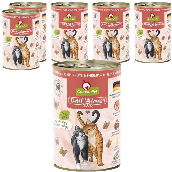 GranataPet 葛蕾特 精緻食光主食系列 貓罐 8號, 火雞 + 蝦肉, 400g, 6罐