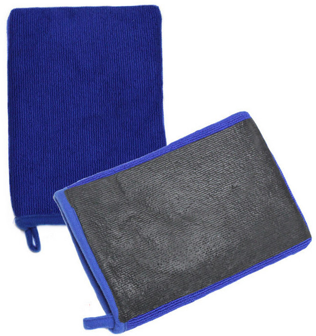 낙진제거 듀얼 워시미트 차량용 클레이 타르 철분 제거 장갑형 세차타월, 1개