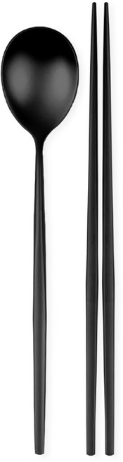식세기 가능한 루미에 티타늄 수저세트, 1세트, 숟가락+젓가락, 매트블랙