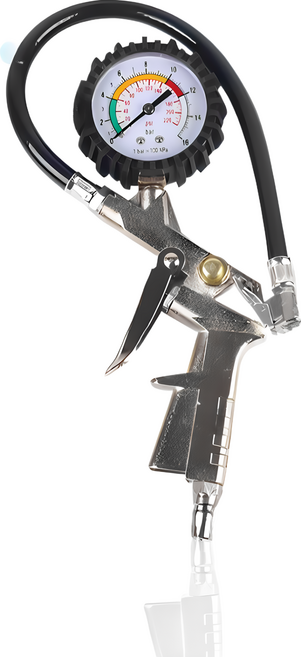 三合一測胎壓槍 CY0068 精準測量 快速充氣洩氣 槍型設計 適用多種車型, 黑, 1個