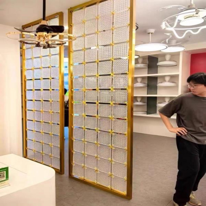 사용자 정의 빌라 스테인레스 스틸 아트 유리 크리스탈 스크린 거실 영업 부서 호텔 장식 배경 파티션, 02 custom color