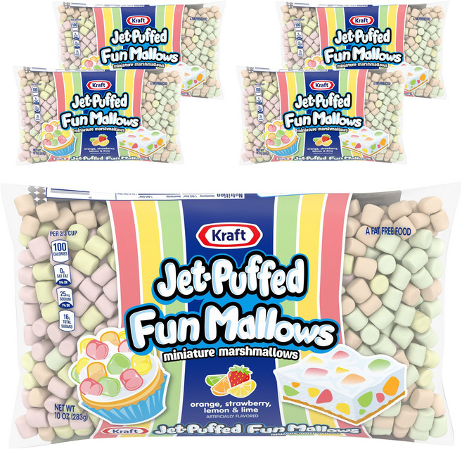 크래프트 미니어처 마시멜로 오렌지 스트로베리 레몬 & 라임 맛, 283g, 5개