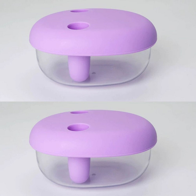 손가락 집게형 간식통 수납 뚜껑 과자 실리콘 아이디어상품 스낵 젓가락, L. 바이올렛 2핸즈프리 스낵박스, 1개
