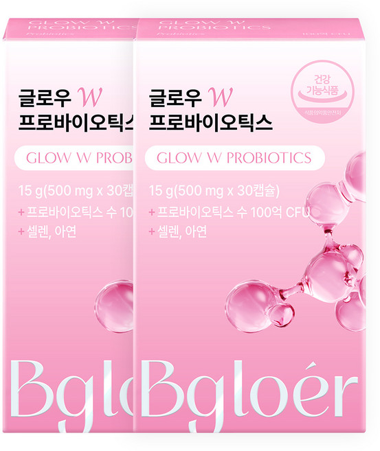 글로우 W 프로바이오틱스 질 유래 유산균 임산부 수유부 / 500mg x 60캡슐, 1개, 60정