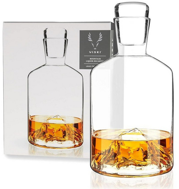 Viski Mountain 텀블러 2개 세트 - 크리스탈 핸드 블로운 칵테일 잔 266ml(9온스) 용량143820, Clear Decanter