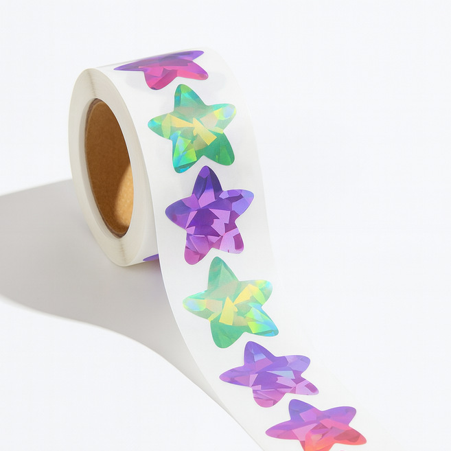필름드림 홀로그램 반짝이 별 스티커, 1롤, 8색혼합별