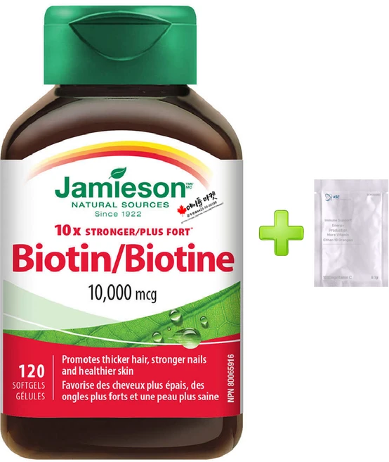 자미에슨 비오틴 Jamieson Biotin 10000mcg 120정-1병, 1개, 80g - 쿠팡