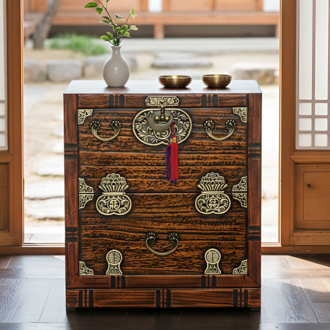 가온공방 원목 복 반닫이 600 제기함 목기함 전통 고가구 보관함, 1개