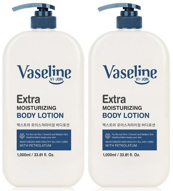 바세린 바디로션 1000ml 2개 고보습 바디크림, 1L