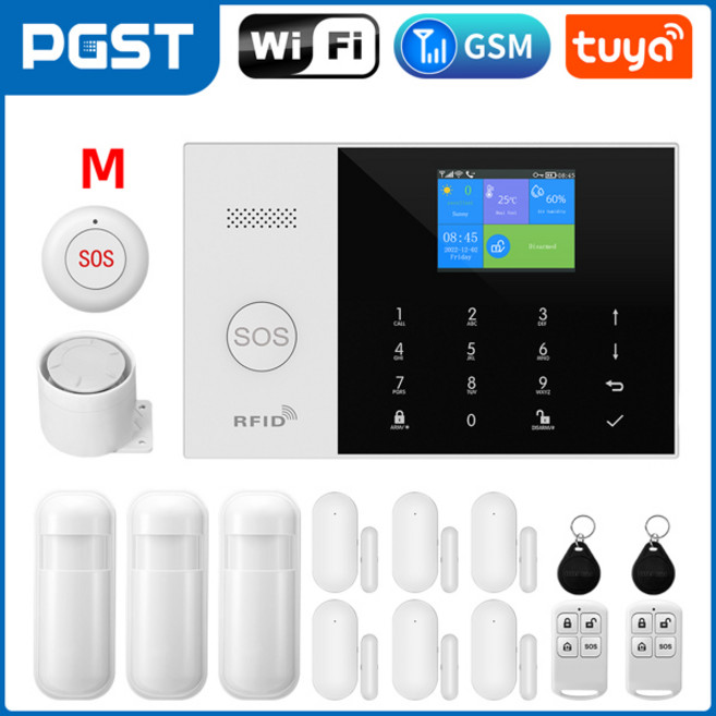 PGST 주거용 Tuya 스마트 GSM Wifi 경보 시스템 홈 무선 보안 경보 하우스 스마트 라이프 App 제어 ALexa와 작동, [10] M, [01] EU 플매트 카펫 매트 카펫 매트 카펫 러그