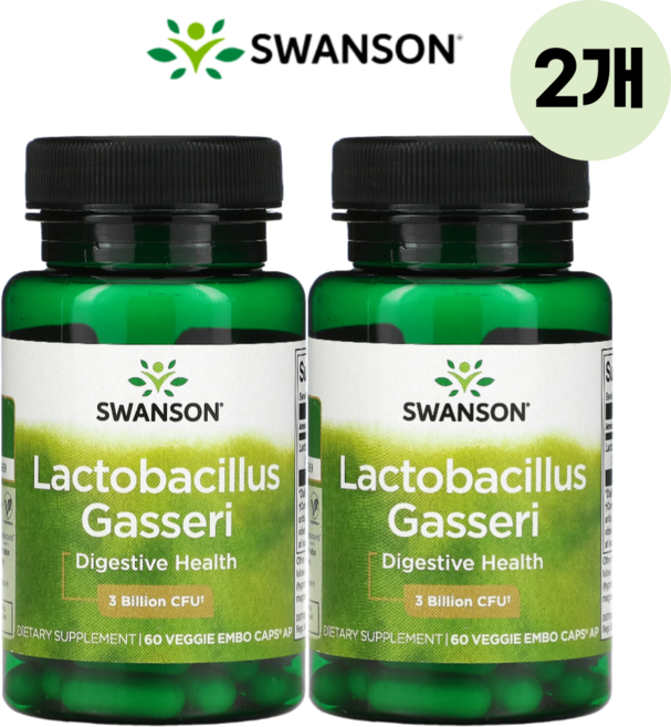 스완슨 모유 유산균 락토바실러스 가세리 30억 Probiotics 60캡슐 X 2병, 60정, 2개