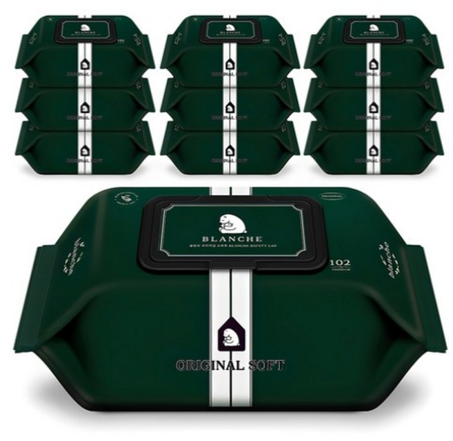 블랑슈 오리지널 소프트 유아물티슈 캡형, 50g, 102개입, 10개