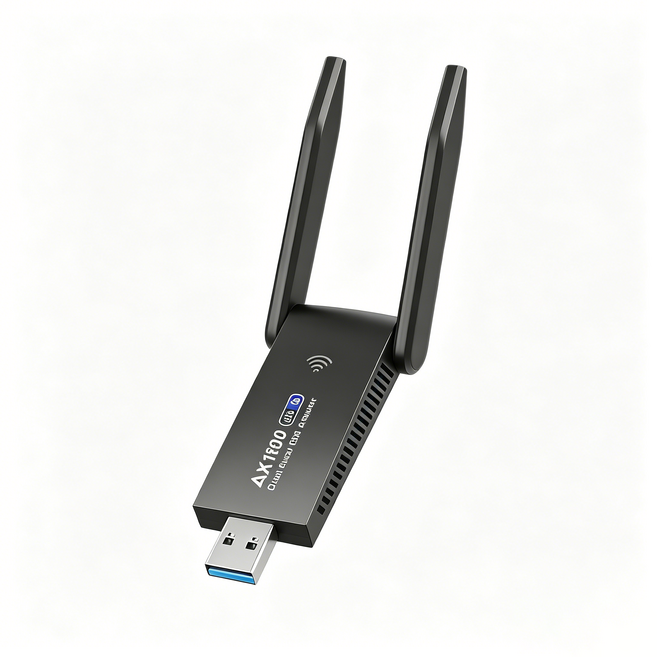 AX1830 無線網卡 WIFI6雙頻USB接收器 千兆網速 筆電桌上型網路接收器, 1個, WiFi6-1800M雙頻免驅網卡