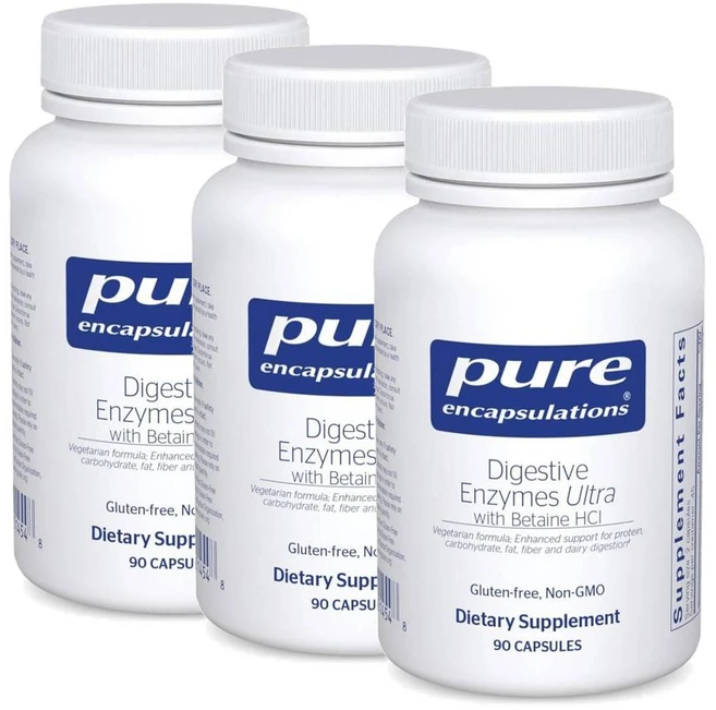퓨어인캡슐레이션 다이제스티브 엔자임 울트라 베타인HCI함유 캡슐 Pure Encapsulations Digestive Enzymes Ultra, 90정, 3개 - 쿠팡