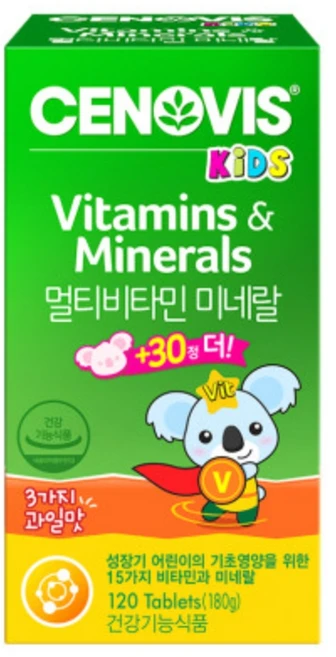 세노비스 키즈 멀티비타민 미네랄 120정, 1개 - 쿠팡