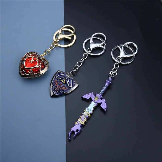 젤다의전설 가방 키링 에어팟키링 피규어 무쥬라 펜던트 하트 왕눈 생명의 그릇 메탈 킹덤 검 마스터소드, 실버 메줄라 랍스터 버클