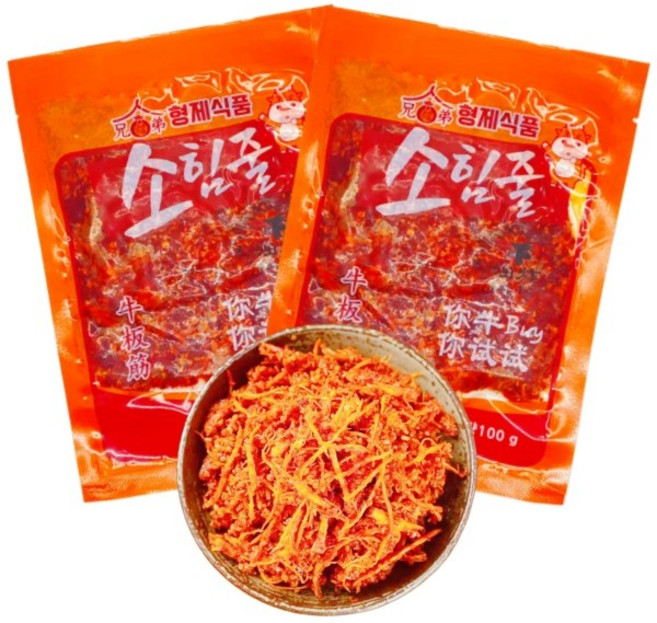 <중화국제>튀긴 소힘줄 무침 가는소힘줄 뉴반진 뉴티진 간식 안주, 100g, 2개