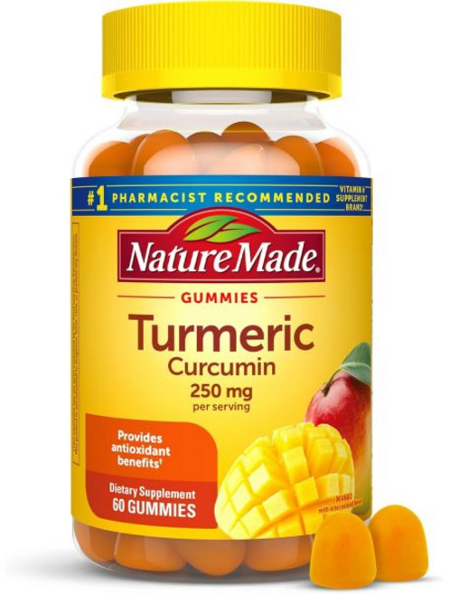 Nature Made Turmeric Curcumin 250mg Per Serving Dietary Supplement for Antioxidant Support 60 Gu, 60정, 1개