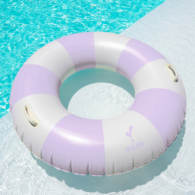 이츠라이프 시그니처 스트라이프 성인 원형 튜브, 1개, 소프트라벤더