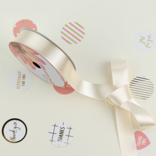 노크원 고밀도 74색 공단리본 25mm x 약 11M, 04.아이보리