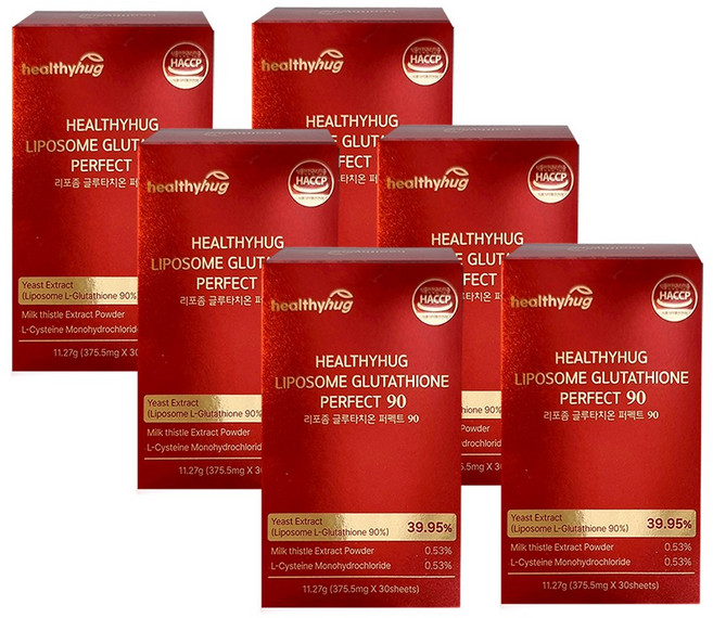 헬씨허그 리포좀 글루타치온 퍼펙트 90, 11.27g, 6개