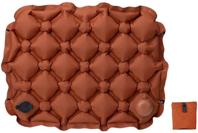 리치모리 휴대용 야외캠핑 등산 초경량 누름식 에어 방석, 브라운