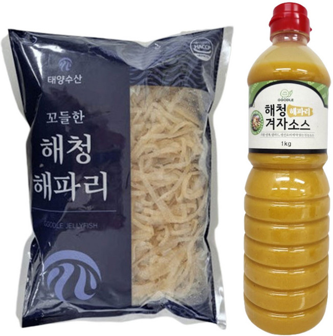 해파리 냉채 2kg (원료80%+저염수20%) //겨자 소스 1kg, 1개