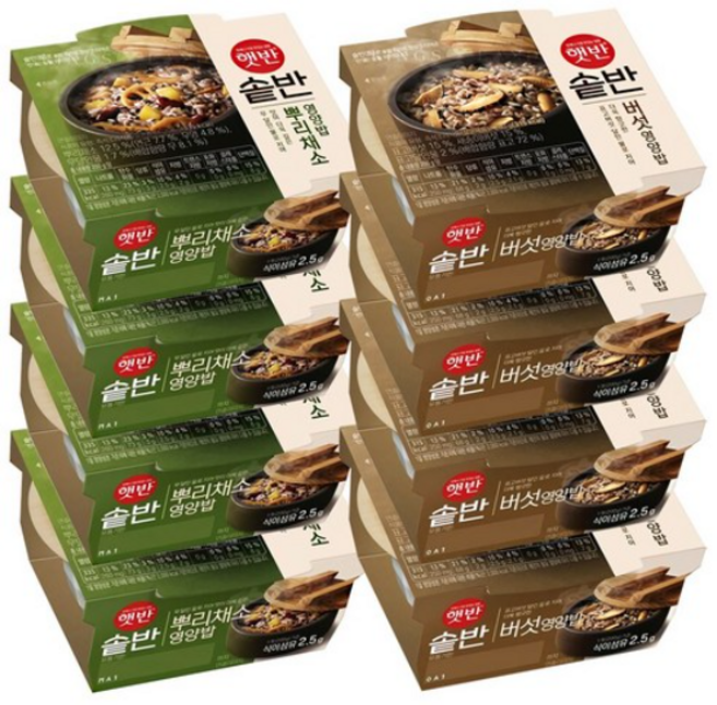 솥반 영양밥 버섯 200g x 4p + 뿌리채소 200g x 4p, 1팩
