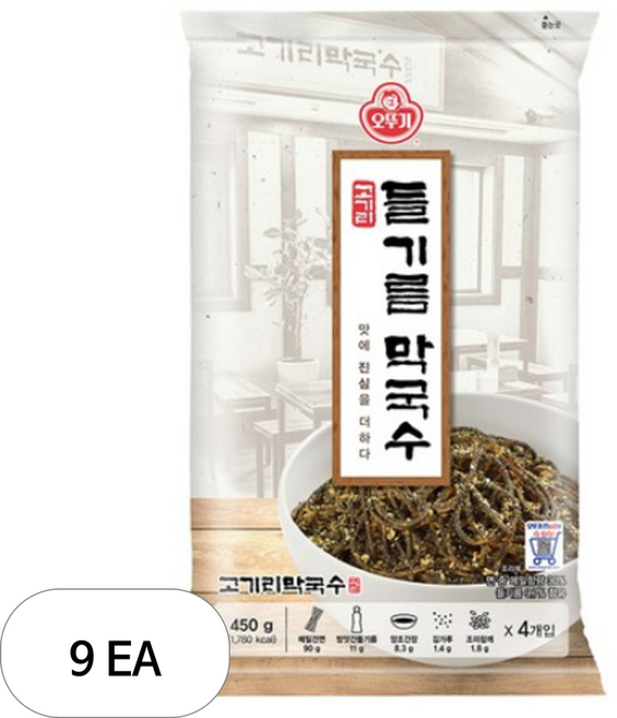 오뚜기 고기리 들기름 막국수, 450g, 9개