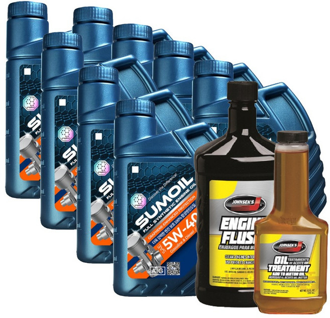 미라텍 신제품 썸오일 합성엔진오일 5W30/5w40 8L+(존슨코팅제12oz+엔진플러싱), 1)5w30 8L+존슨코팅제12+엔진플러싱, 1개, 1L