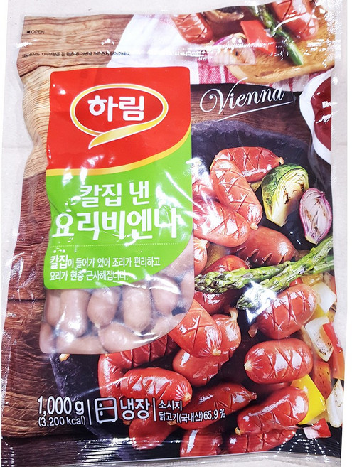 요리비엔나소시지(하림 1kg) X2 쏘야볶음 칼잡낸 비엔나 소세지, 2개, 1kg