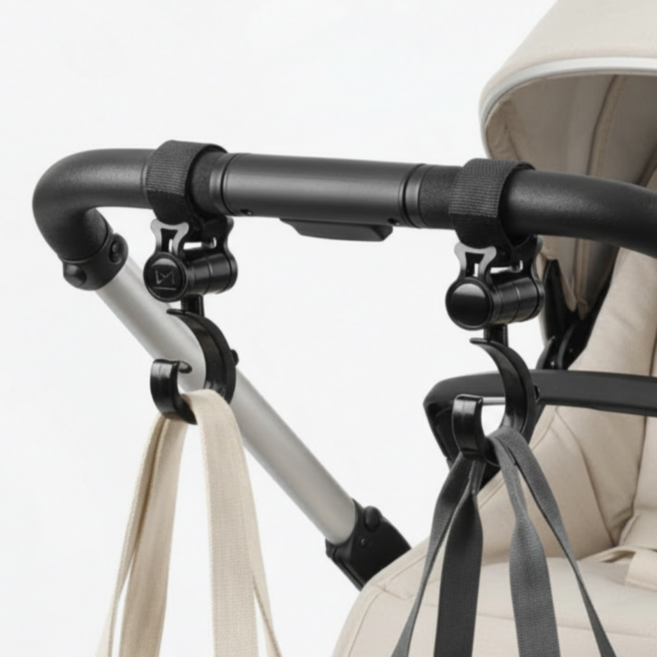 핑크웨일 다용도 유모차 걸이 벨크로 가방 걸이 2개, 1개