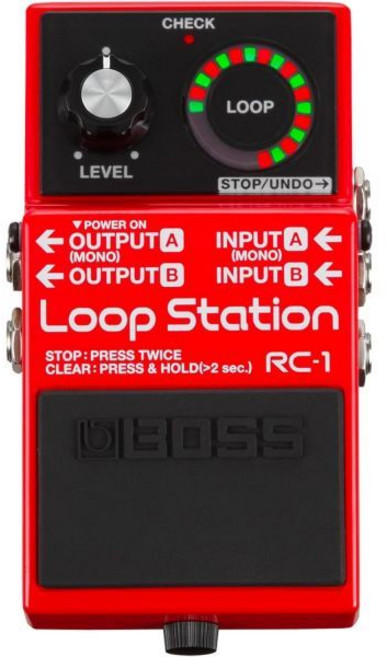 [미국수입정품] BOSS RC-1 루프 스테이션 페달 | 기타 베이스 키보드 등을 위한 업계 표준의 간편 루퍼 24세그먼트 LED 표시등 최대 12분 녹음 시간 녹음 재생, Loop Station Guitar Pedal, 1개