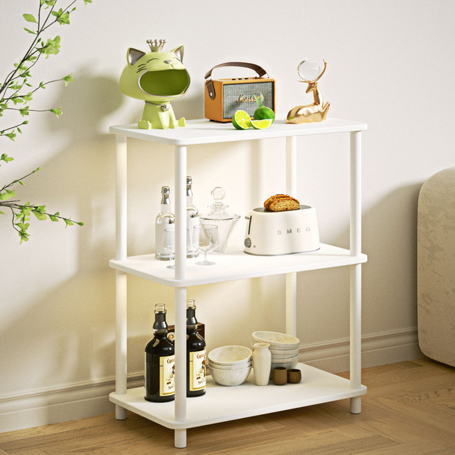 명신 키키 다용도 선반 수납장, 3단, 화이트, 1개