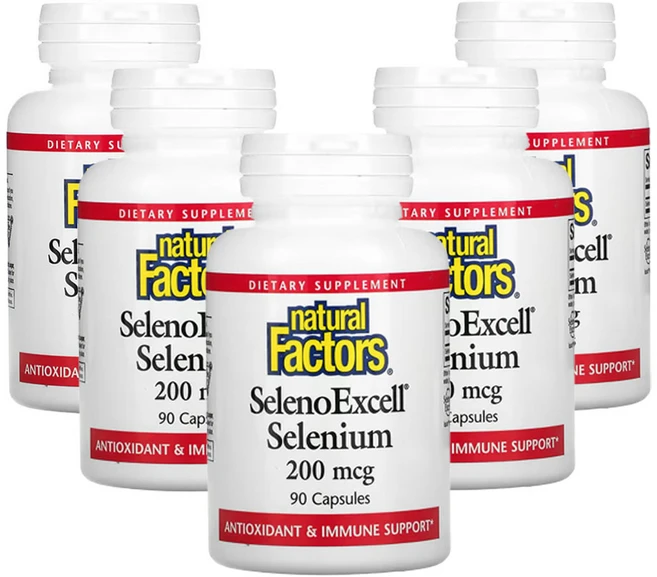 네츄럴팩터스 SelenoExcell 셀레늄 200mcg 캡슐 90정, 5팩 - 쿠팡