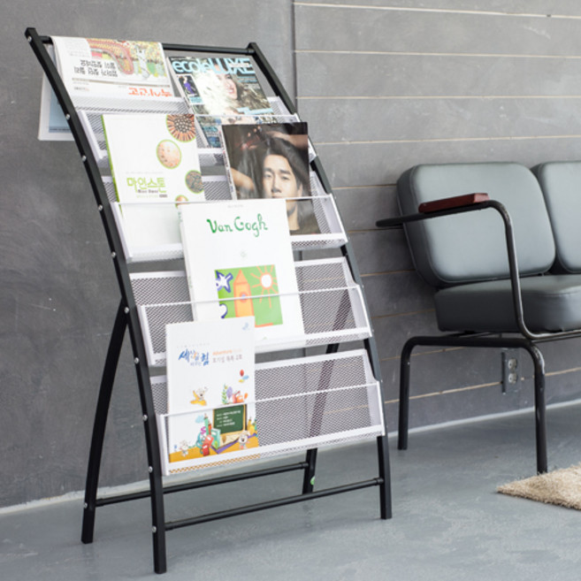 은광 잡지꽂이 잡지 거치대 철제 잡지꽃이 카다로그스탠드 매거진랙 카달로그 전단지 팜플렛 꽃이 꽂이 거치대 홍보물, 02 STYLE