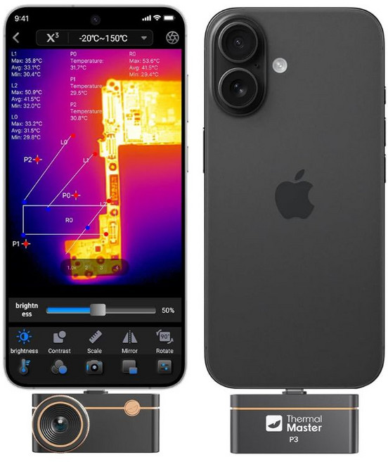 Thermal Master P3 迷你手機熱像儀, 黑, 1個