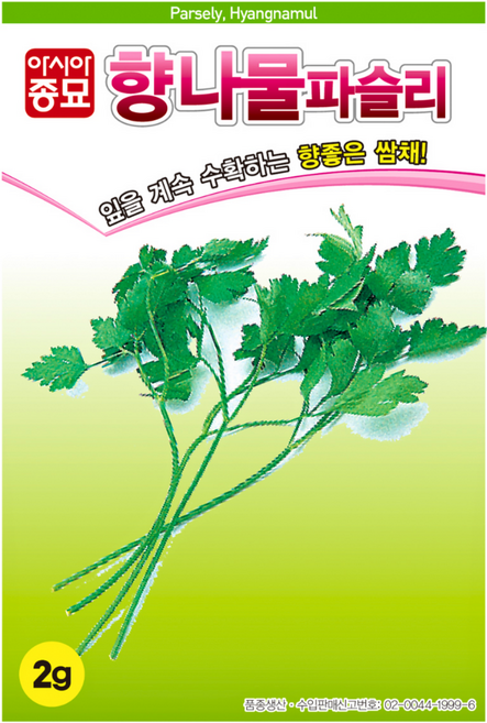 [주주씨앗] 파슬리 씨앗 2g / 잎을 계속 수확하는 향채 종자 / 봄 여름 가을 파종 채소씨 씨앗몰, 1개