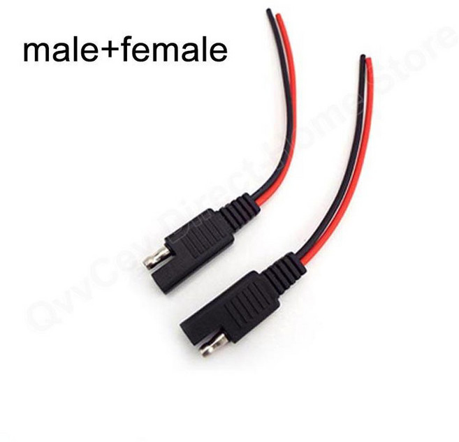 태양 여성 구리 배터리 라인 플러그 전원 자동차 커넥터 12V 연장 와이어 남성 케이블 DIY 18AWG SAE, 1개