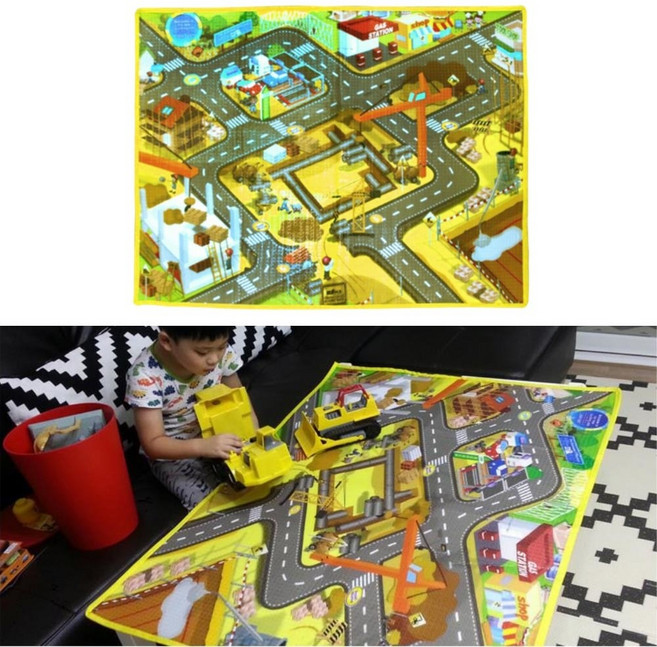 실내 자동차 놀이용 도로건설 미니맵 장판 디자인 유치원 매트 선물