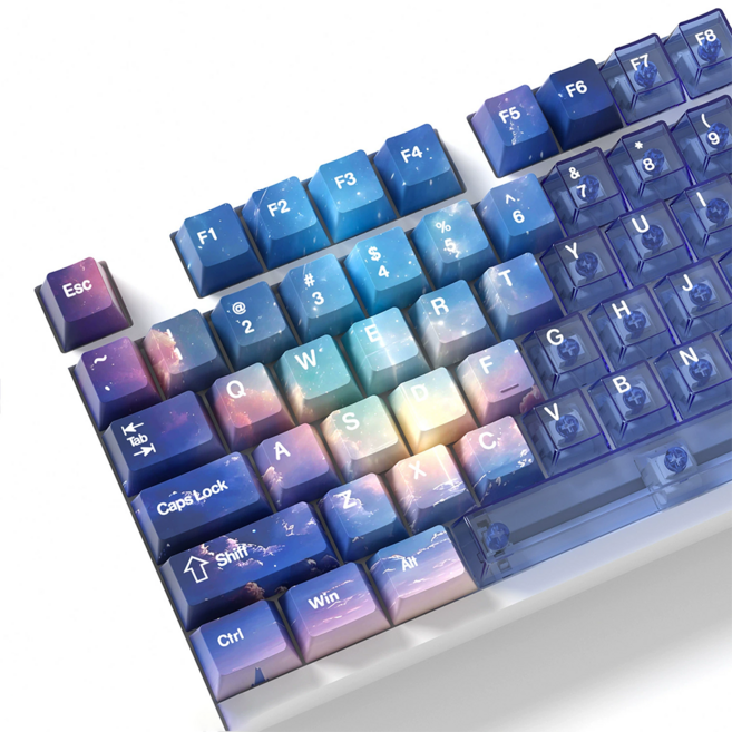Crit Gaming 별빛 투톤 기계식 키보드 키캡 165키, 체리 프로파일, 블루