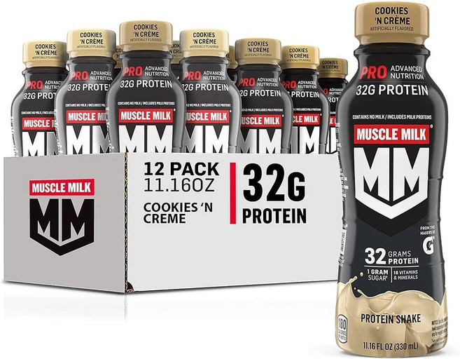 머슬밀크 프로틴쉐이크 330ml 12개입 1팩 쿠키 앤 크림 Muscle Milk Pro Series Shake Cookies 'n Creme 11.16 Fl Oz Bottle, 1개 - 쿠팡