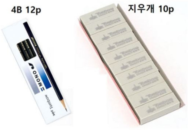 톰보우 4B 연필 12p + 떡지우개 10p 문구세트, 1세트
