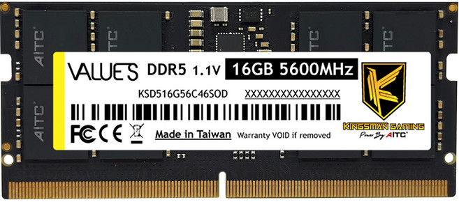 KINGSMAN GAMING DDR5 筆記型記憶體, KINGSMAN Value S, 1個