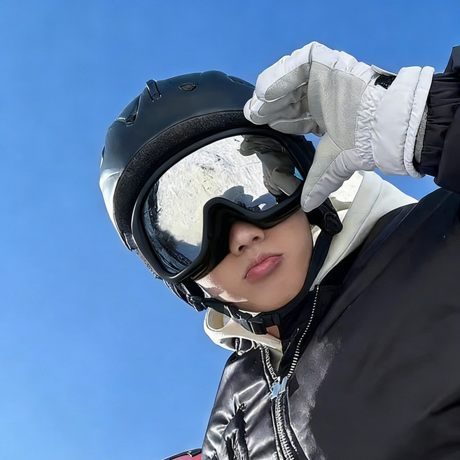 남녀공용 스노우 스키 고글 김서림방지 겨울 스노우보드 보드용 고글, 1개, 검은색