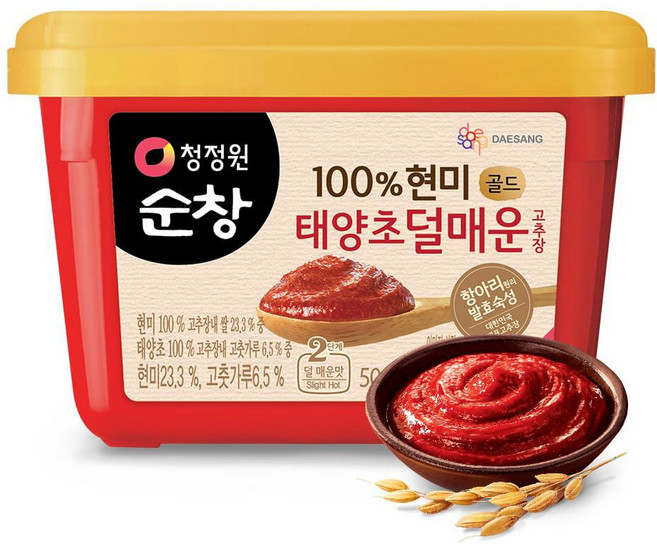 고추장 u2013 [중간 | 1.1파운드 (500g)] 0 / (40칼로리 서빙) 매콤하고 달콤한 고소한, Mild