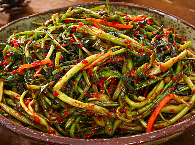 제철밥상 아삭한 식감과 짙은향 미나리 김치 1kg 향긋한 향 별미 미나리김치 전라도양념