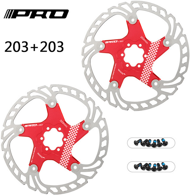 IIIPRO 자전거 로터 플로팅 방열 브레이크 디스크 유압 140mm 203mm 2 개, 11 RED-203-203MM