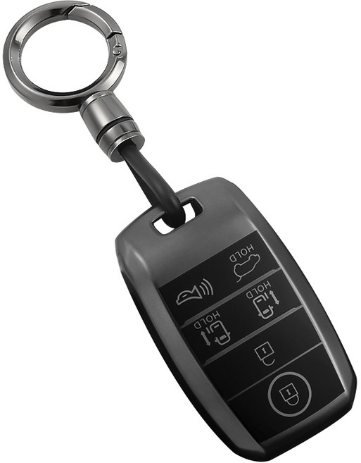 HAKO 메탈릭 TPU 차키케이스+키홀더 (기아호환 ), K-03, 메탈릭그레이